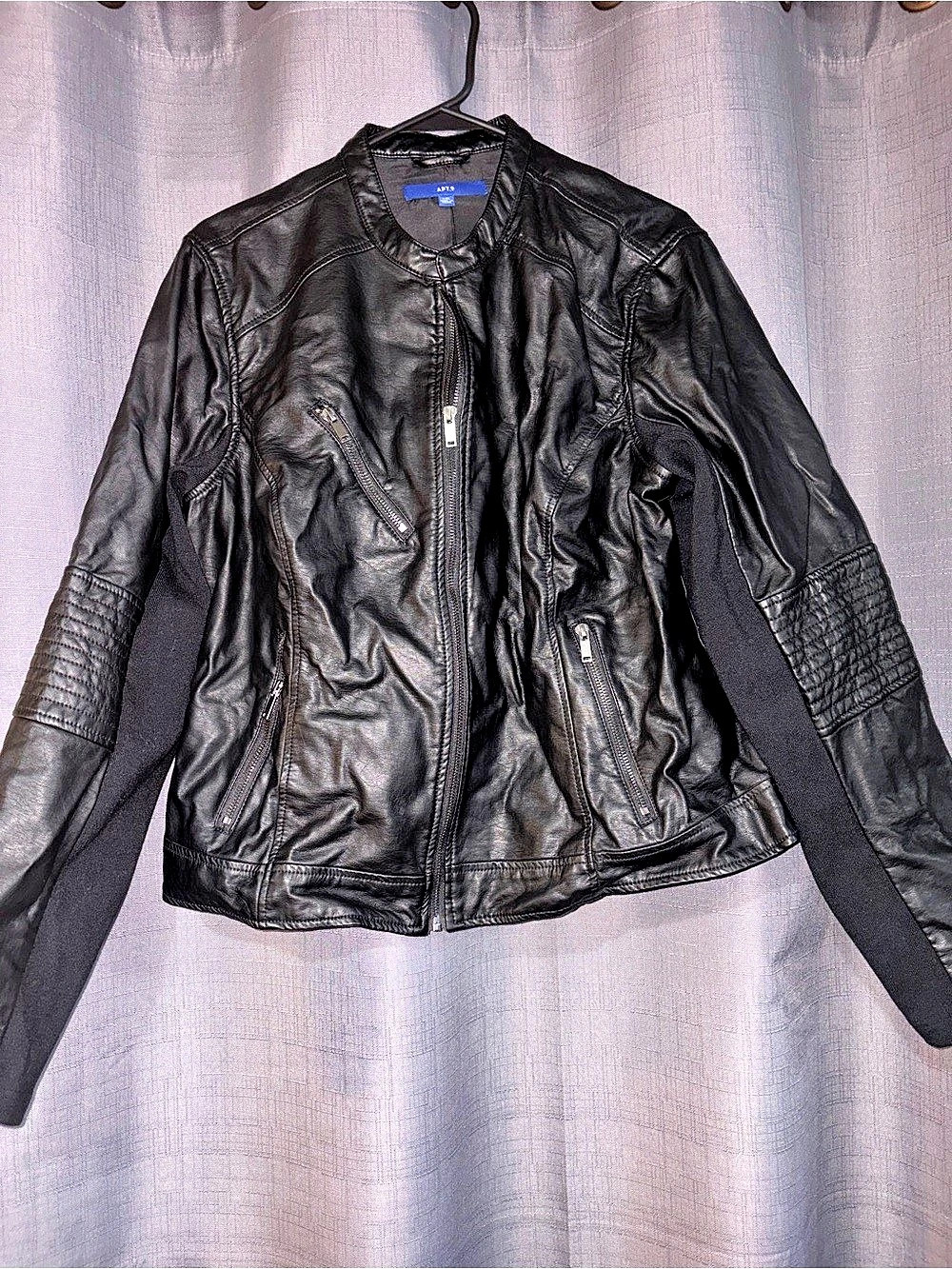 APT. 9 Faux Leather Moto Jacket Black Size XL
